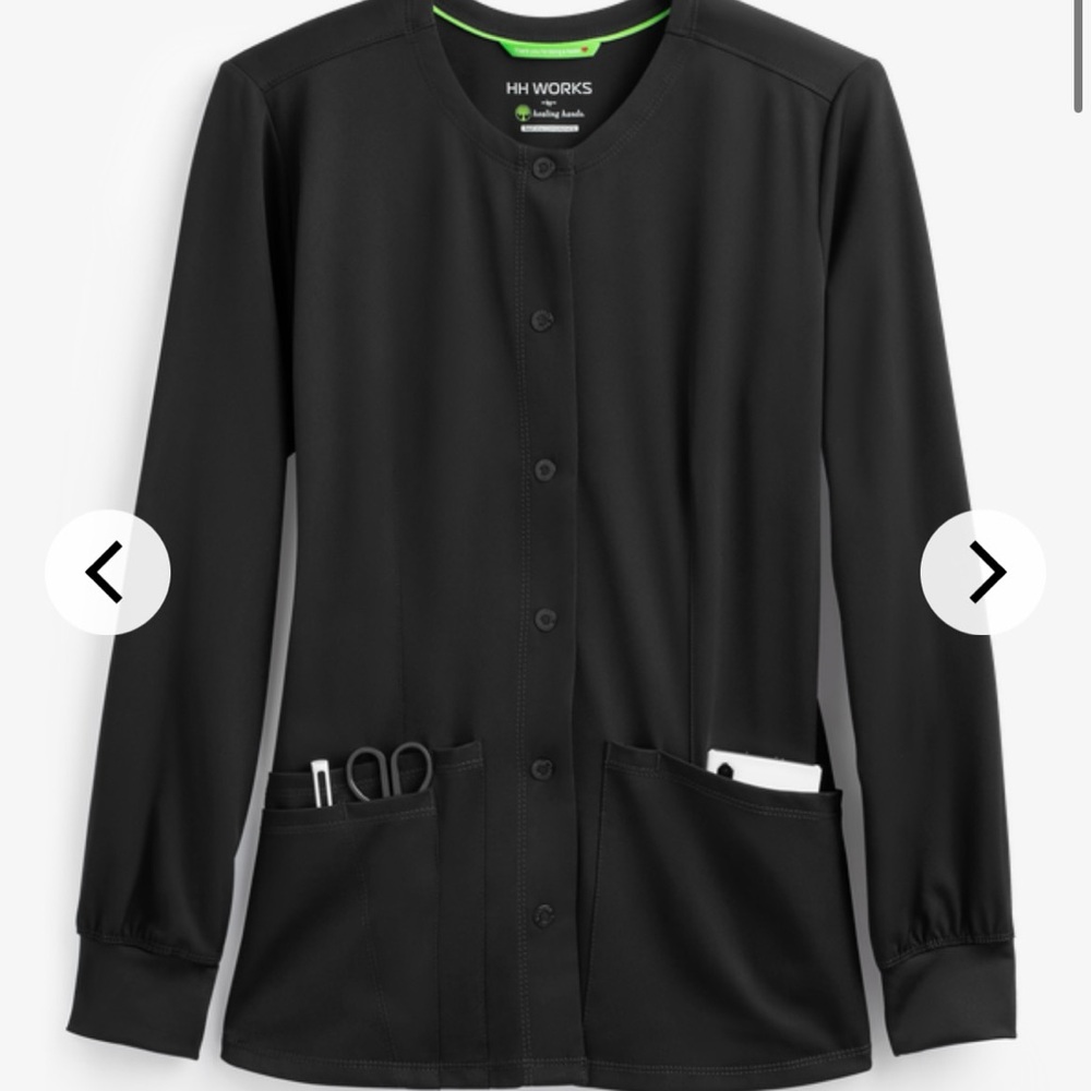 Healing Hands Black Scrub Jacket